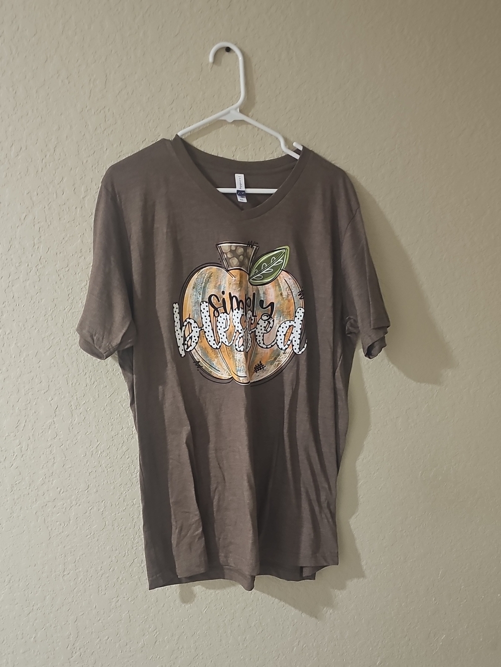 Simply Blessed Pumpkin Fall Brown Graphic T-Shirt